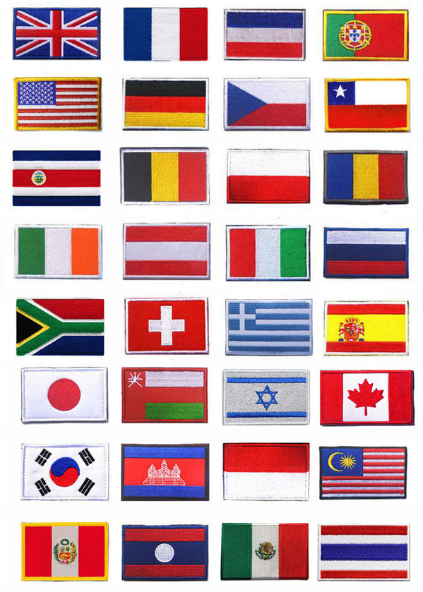 country flag embroidery patches